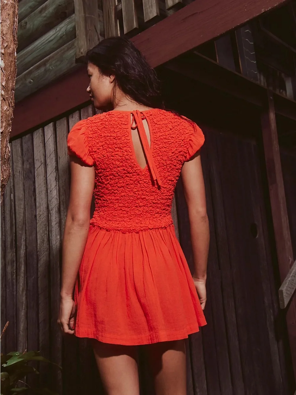Free People Bright Orange Mini Dress